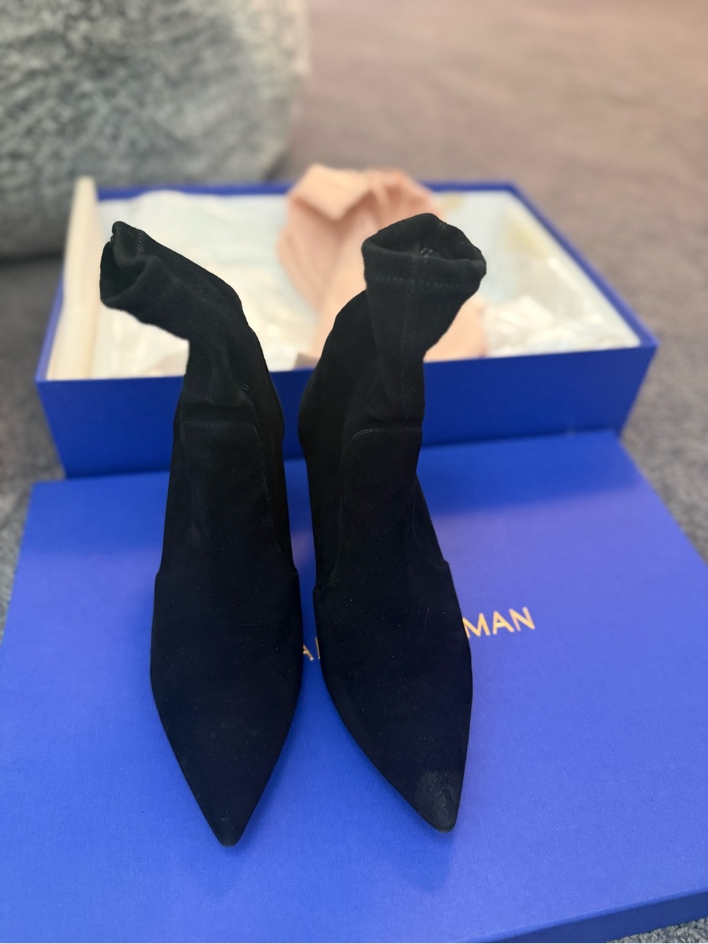 Stuart weizman Pointed Toe Sock Boots - Women